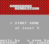 Dangerous Demolition (Homebrew) — Title screen